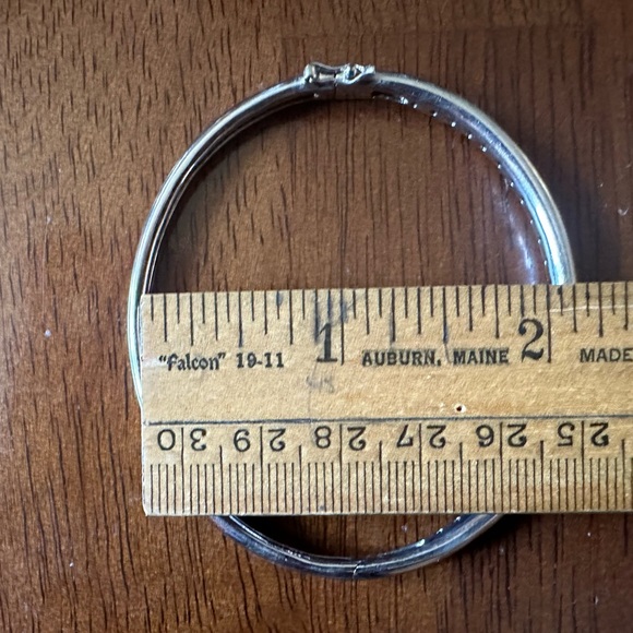 A Sterling Silver Pave Garnet Bangle Bracelet - Picture 7 of 7